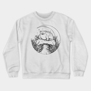 Cottagecore chonky frog (B&W) Crewneck Sweatshirt